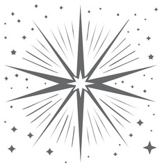 Obraz premium Starburst Design with Geometric Star Shapes, Cosmic Radiance and Sparkle Vector Image