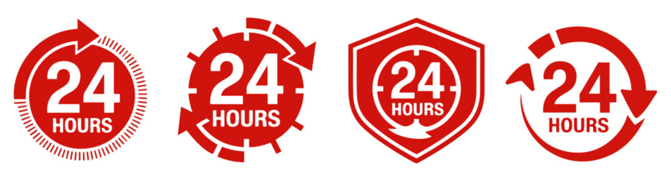 24 hours customer service icon logo
