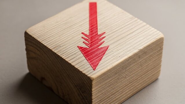 Downward Arrow: Concept for Economic Recession, Business Decline, and Negative Performance Indication