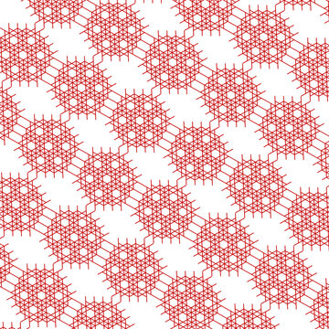 Pattern con motivi geometrici astratti rossi