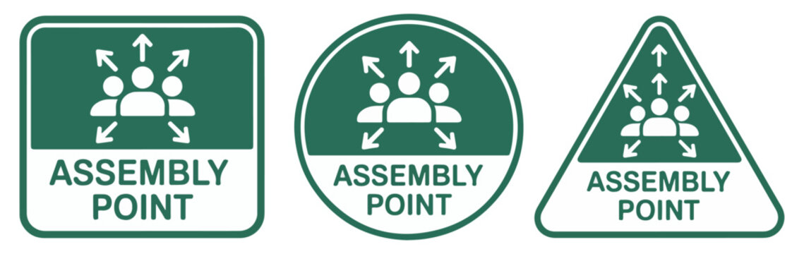 emergency assembly point safety sign