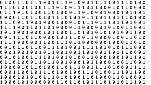 Abstract binary code background with ones and zeros
