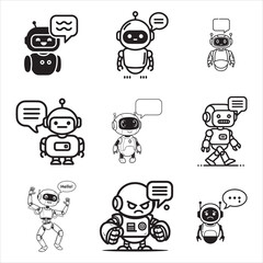 UI AI Chatbot Robot Assistant Speech Bubble