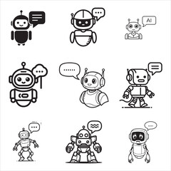 Interactive AI Chatbot Robot Assistant Speech Bubble