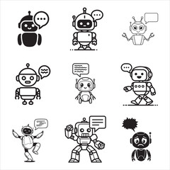 Helpdesk AI Chatbot Robot Assistant Speech Bubble