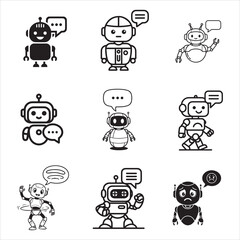 Modern AI Chatbot Robot Assistant Dialogue Bubble Vector