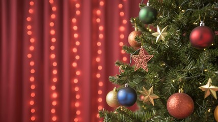 Christmas tree with colorful ornaments
