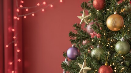 Decorated christmas tree with ornaments