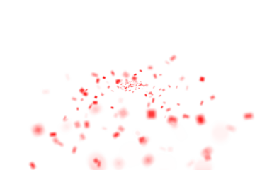 Radiant whirl of tiny red squares spinning gently from the center, a soft vortex of digital confetti turning pure white space into a playful celebration of color and motion

