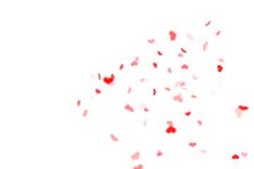 Tiny red hearts and petals drifting upward through bright white space, a soft, joyful confetti of love that seems to rise like warm feelings in a sweet, romantic daydream

