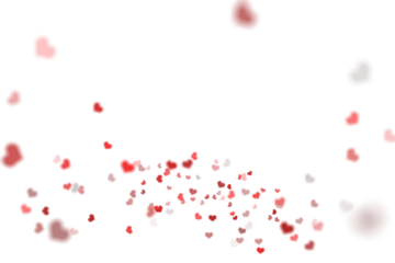 Floating stream of tiny red and pink hearts drifting across a pure white background, a playful confetti of love symbols swirling gently in a soft, romantic celebration of joy

