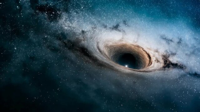 Rotating galaxy reveals mysterious black hole pulling glowing stars inward evoking deep space science and powerful cosmic forces