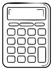 Fototapeta premium Simple outlined drawing of a calculator for financial calculations
