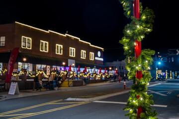 Fototapeta premium Bryson City, North Carolina Christmas lights
