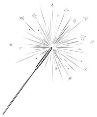 Obraz premium Sparkler illustration with starburst design, perfect for festive celebrations and events.