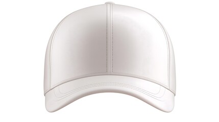 Centered composition 3D baseball hat mockup photographed on mirrorless camera 90mm focal length crisp focus white background with ample copy space