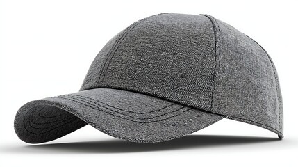 Floating 3D hat mockup photographed using mirrorless camera 90mm focal length crisp focus on material texture clean white background soft lighting