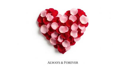 Rose petals arranged in a heart shape — romantic symbol of love and affection