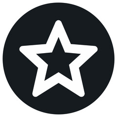 Obraz premium White star symbol inside a black circle, modern icon design