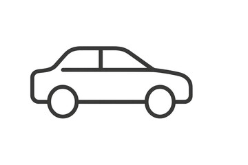 Obraz premium Car line art icon representing transportation, vehicle, automobile, travel, and delivery on transparent background