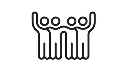 Obraz premium Unity Line Art Illustration in Minimalist Style with Simple Black Lines on White Background for Corporate Branding