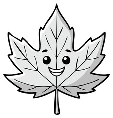 Obraz premium Joyful Maple Leaf Character with Smiling Face and Big Eyes