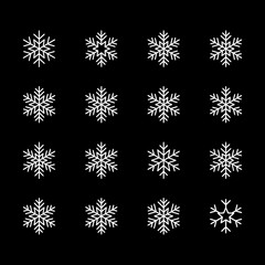 Snowflakes icon set. Snow sign. Snowflakes template. Snowflake winter. Snowflakes icons. Winter icon. Snowflake collection. Vector Illustration. Vector Graphic. EPS 10