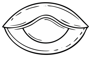 Obraz premium Abstract eye shape illustration, graphic design element with black outline