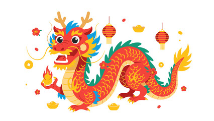 Fototapeta premium chinese dragon on white background