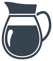 Obraz premium Dark blue pitcher icon with liquid, a minimalist flat vector symbol for drinks