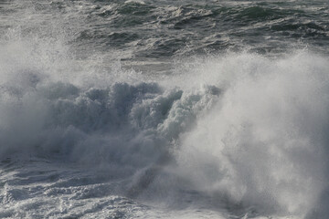 Fototapeta premium Winter Storm Ocean Wave Crashing, Dramatic Sea and Nature Force Concept