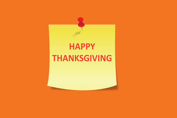 A Happy Thanksgiving note written on paper.