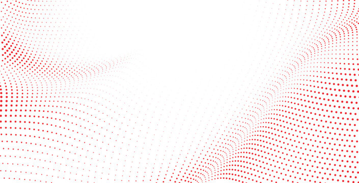 Abstract red halftone dot wave background with soft modern flow Vector Illustration
