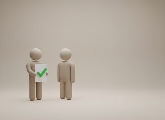 Abstract Human Icons Showing Business Approval After Document Review
