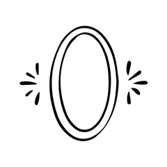 Hand Drawn Ornate Scroll Frame. Minimalist Vintage Swirl Border Line Art Vector