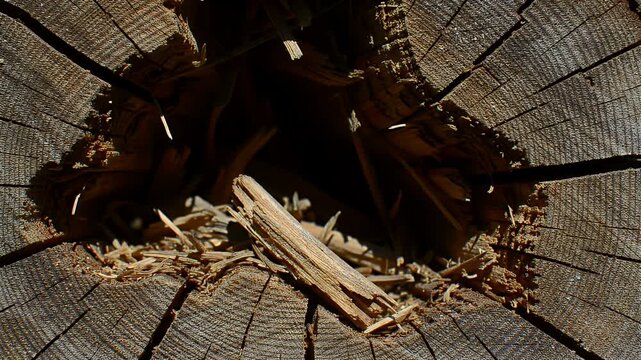 Detailed Cross Section of a Cut Tree Trunk Showing Ring Patterns Texture