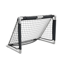Professional Mini Soccer Goal with Durable Aluminum Frame, Black Netting, and Protective Padding for Training or Backyard Play, Isolated on Transparent Background