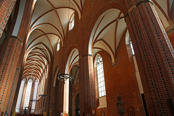 The arcade of St Vincent cathedral, Wroclaw, Poland