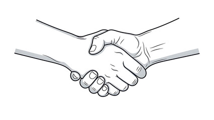 Fototapeta premium Handshake of Agreement: Depicting a firm handshake, a symbol of agreement, cooperation, and partnership.