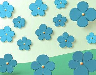 Blue Floral Illustration &ndash; Elegant Botanical Artwork generated AI