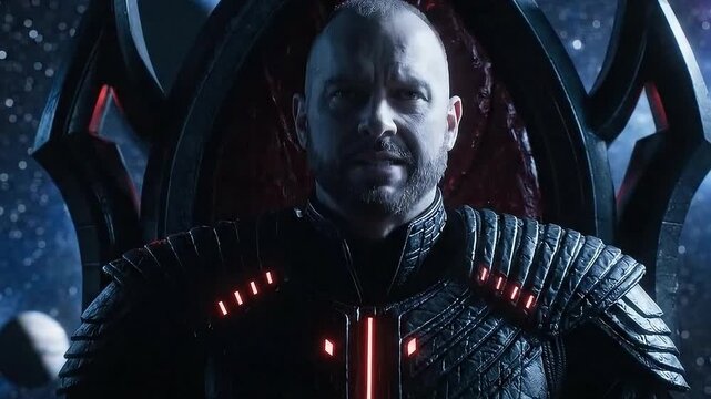 Space Villain Sits On Throne In Space Ship