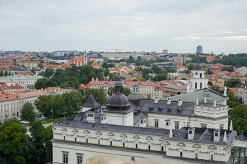 Aerial view of Vilnius Old Town and the Palace of the Grand Dukes from Gediminas Tower