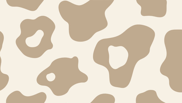Seamless cow pattern design, beige animal print texture for surface design