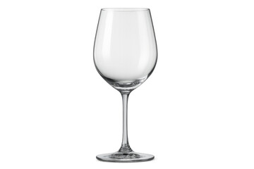 Fototapeta premium Empty transparent crystal wine glass isolated, ready for any beverage, drinking, celebration, or restaurant concept