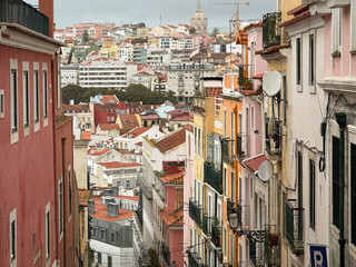 In der sanierten Altstadt von Lissabon, Portugal