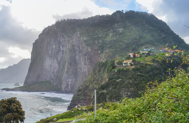 Madeira, Portugal, 12.12.2025: North Coast Cliffs and Atlantic Ocean View