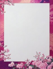 Japanese Floral Vertical Frame Illustration generated AI
