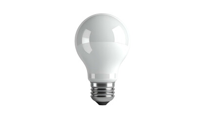 A modern, white LED lightbulb against a black background. Simple, clean design