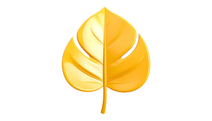 A glossy, golden leaf, split vertically, set against a black background