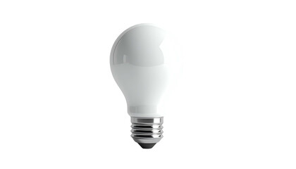 A bright, white lightbulb against a stark black background, showcasing its shape